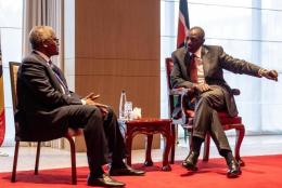 File image of President William Ruto and Aliko Dangote.